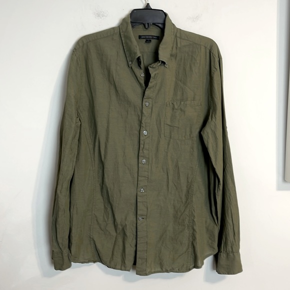 John Varvatos Shirts John Varvatoss Lightweight 0 Cotton Olive